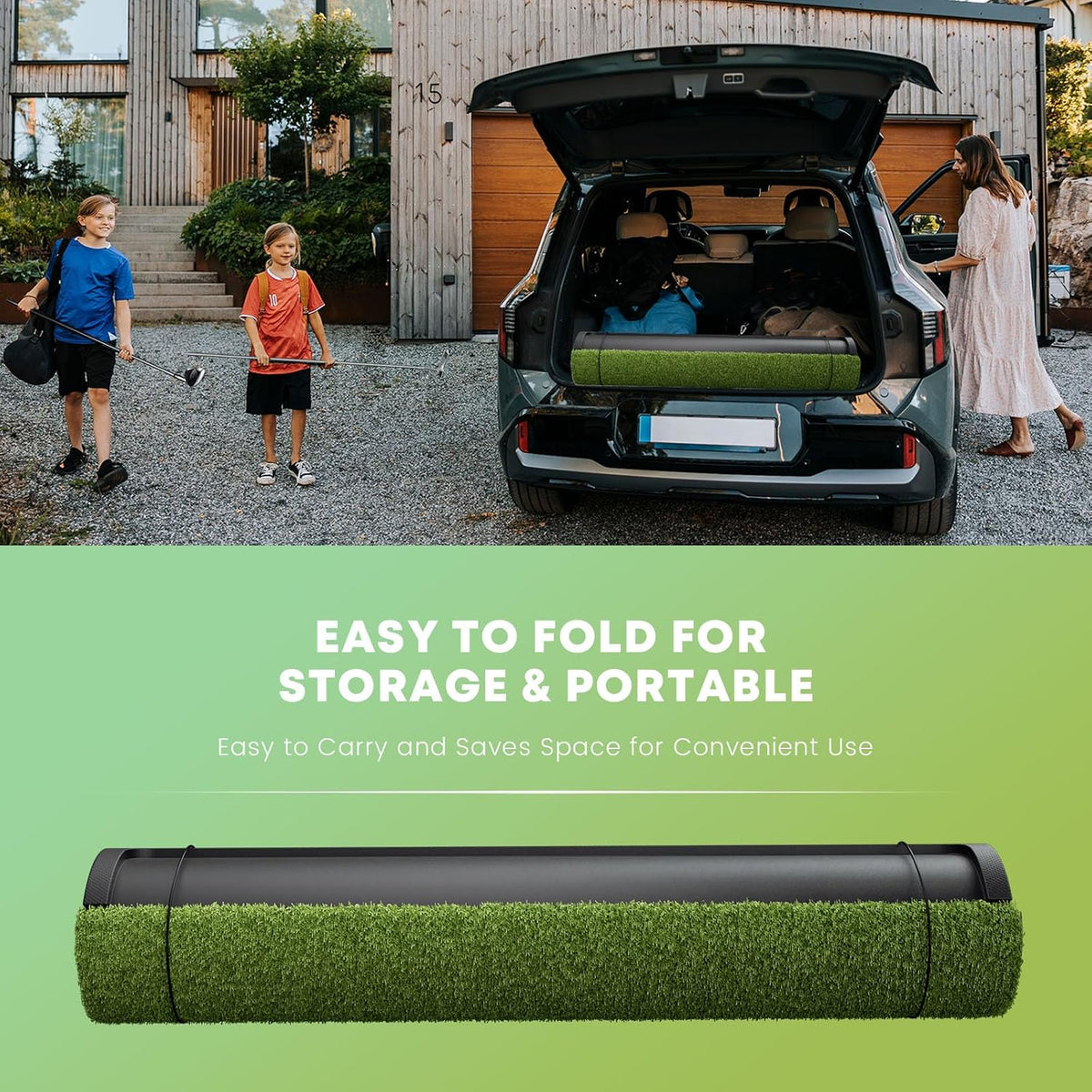 Integrated Golf Hitting Mat with Ball Tray, Thickening Golf Mats Practice Outdoor & Indoor Artificial Turf Matt with
