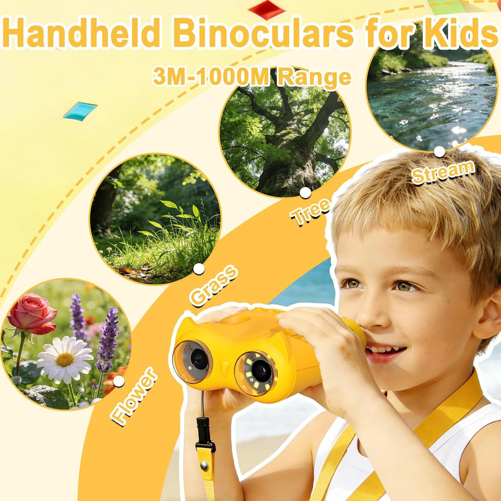 1000X Handheld Digital Microscope for Kids & Binoculars, STEM Toys, 2 in 1 | Kids Pocket Microscope with 2.0" IPS