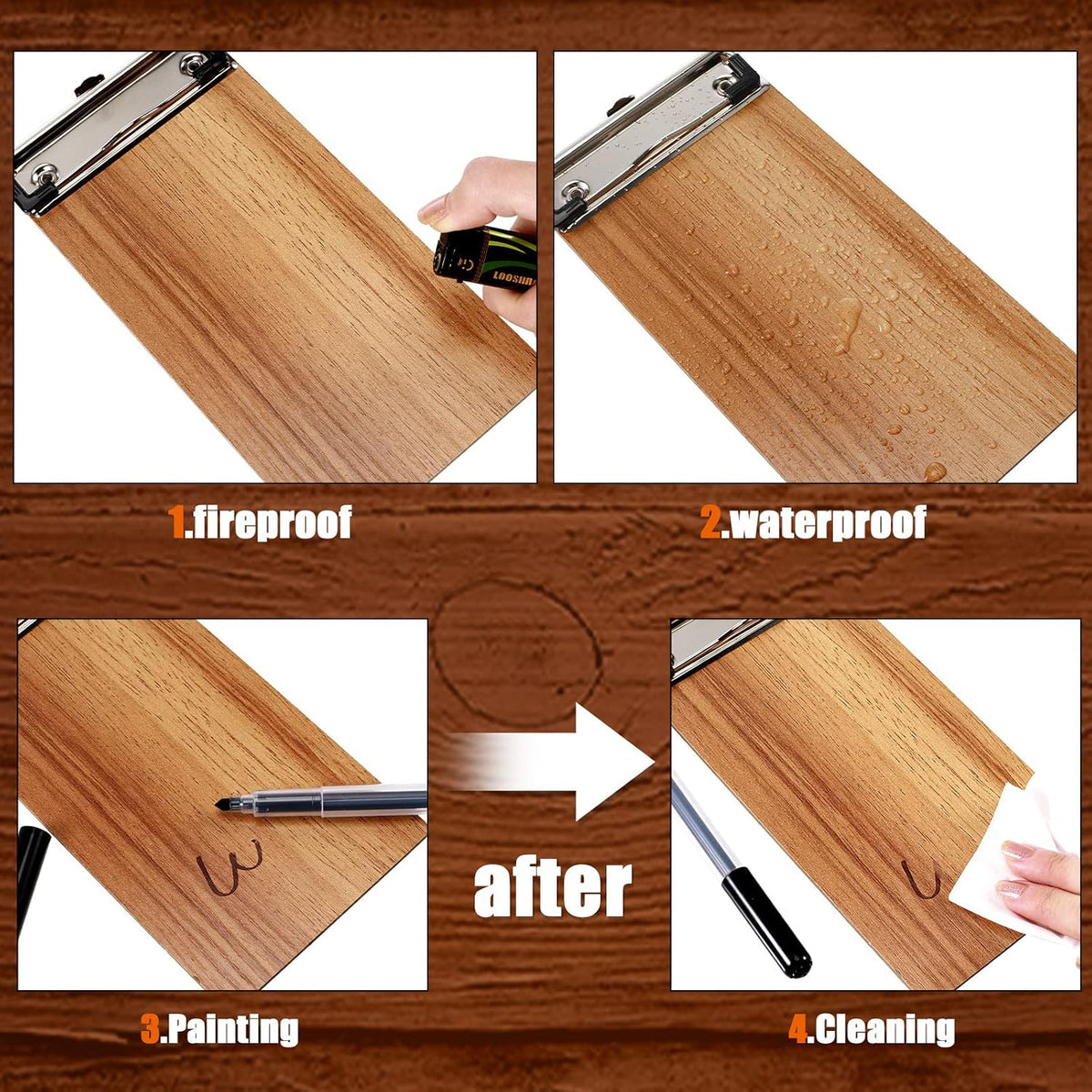 30 Pcs Mini Clipboard Wood Check Presenters Restaurant Clipboards