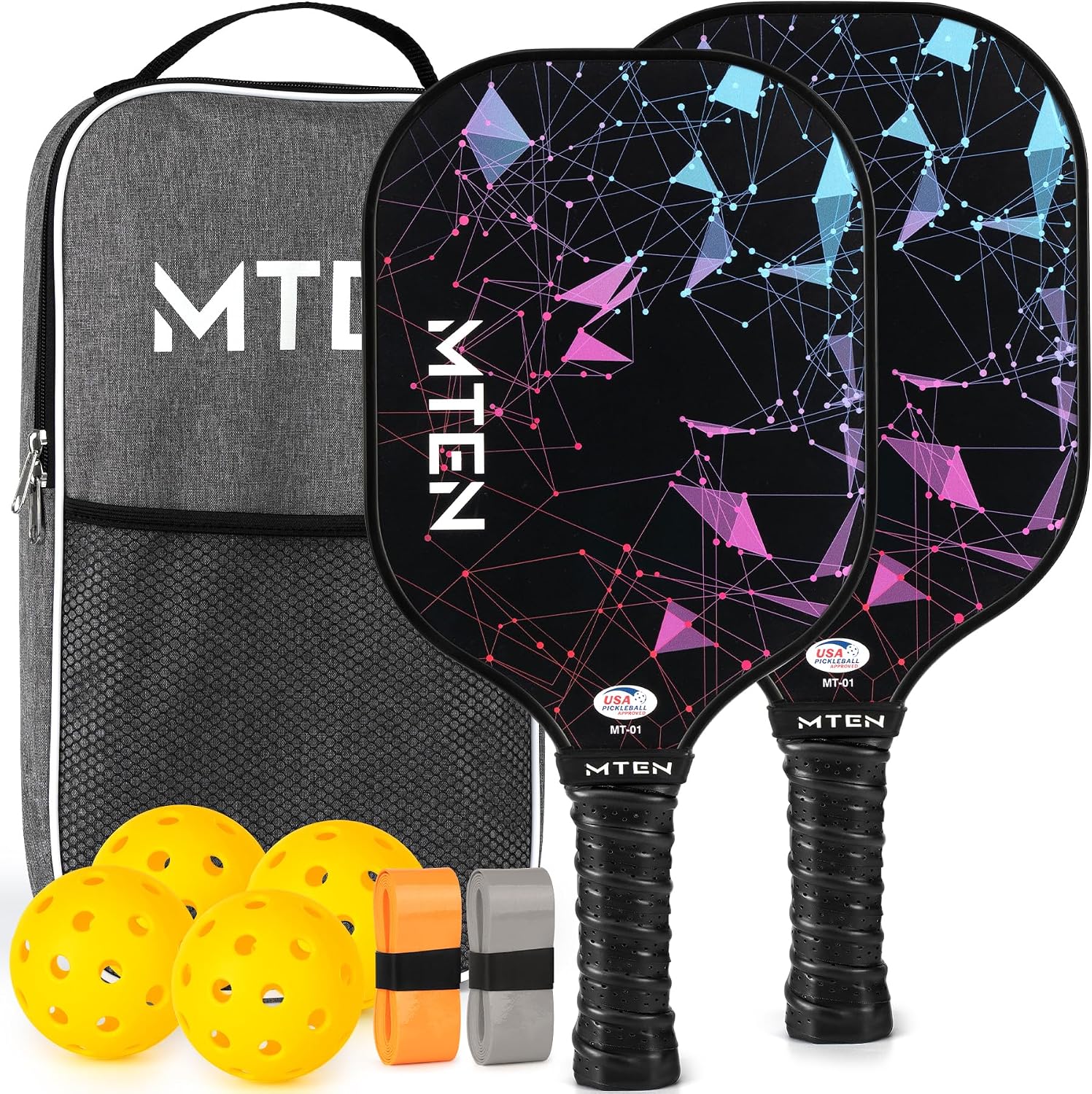 Pickleball Paddles Set of 2/4/1, USAPA Approved Fiberglass Rackets | Lightweight Set for Men, Women, Beginners &