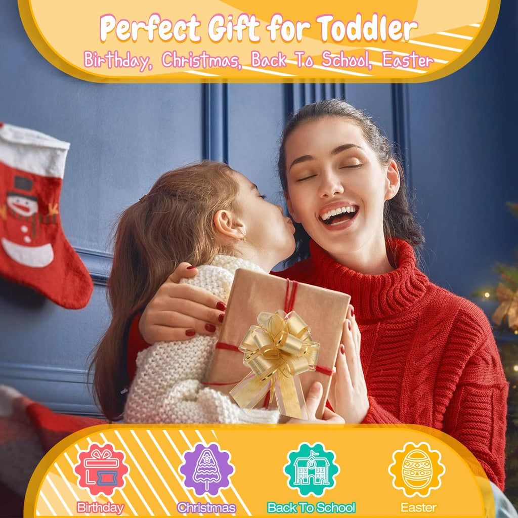 Busy Board with LED Light Switches, Montessori Toys for 1 2 3 Years Old, Toddlers Wooden Toy Sensory Activity Board