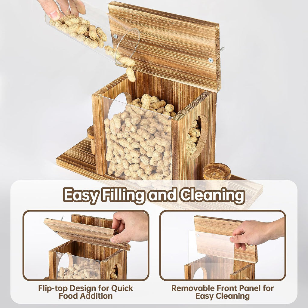 Carbonized Squirrel Feeders for Outside, Funny Chipmunk Feeder