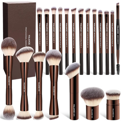 20 Pcs Makeup Brushes with Gift Box, Double-End Multi-functional Makeup Brushes for Blending Liquid Powder Concealer