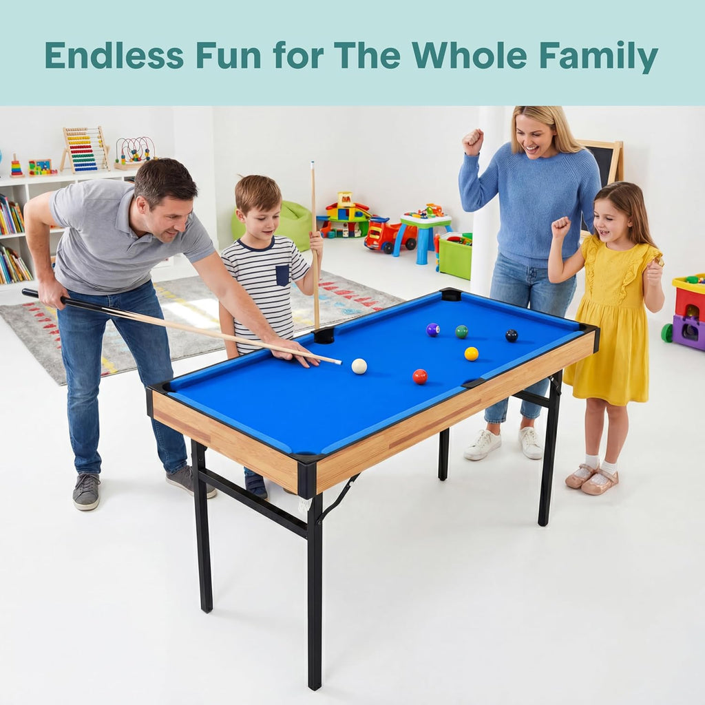 4 in 1 Multi Game Table, 4’x2’ Folding Portable Sports Arcade Games with Accessories, Ping Pong, Air Hockey, Pool