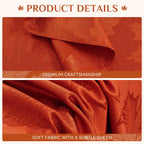 Fall Jacquard Round Tablecloth, 70 Inch Burnt Orange