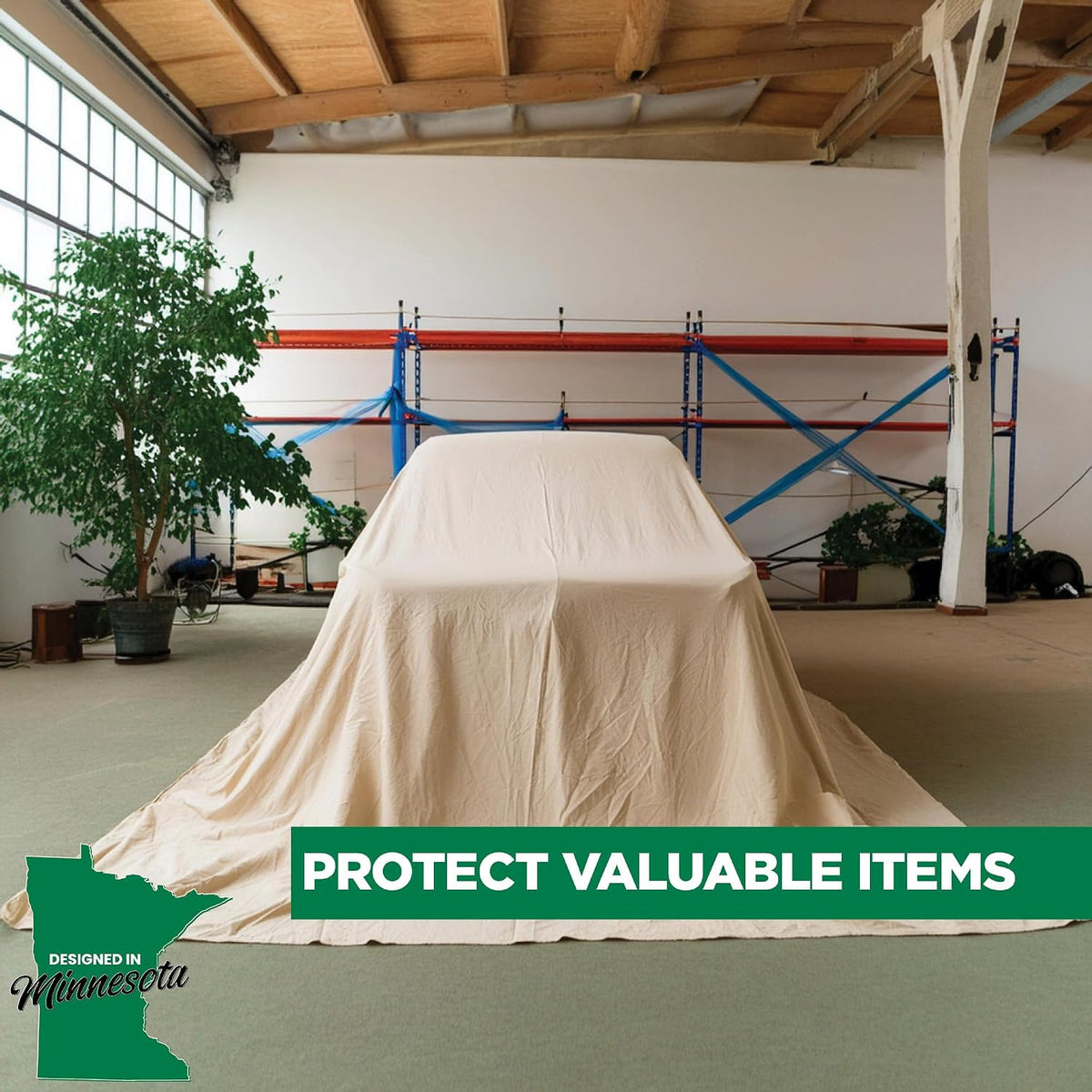All Purpose Canvas Drop Cloth by EZ Drop - Cotton Duck Dropcloth Tarp for Painting, Construction Debris, Floor &