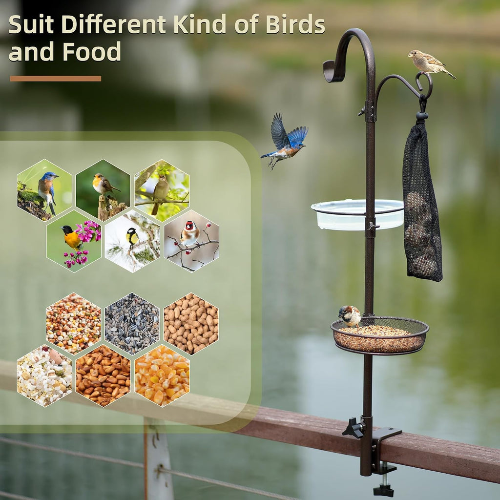 Deck Hook Bird Feeder Pole Bird Feeder Porch Multi Hook Bird Feeding Station Kit Multi Feeder Hanging Kit Premium
