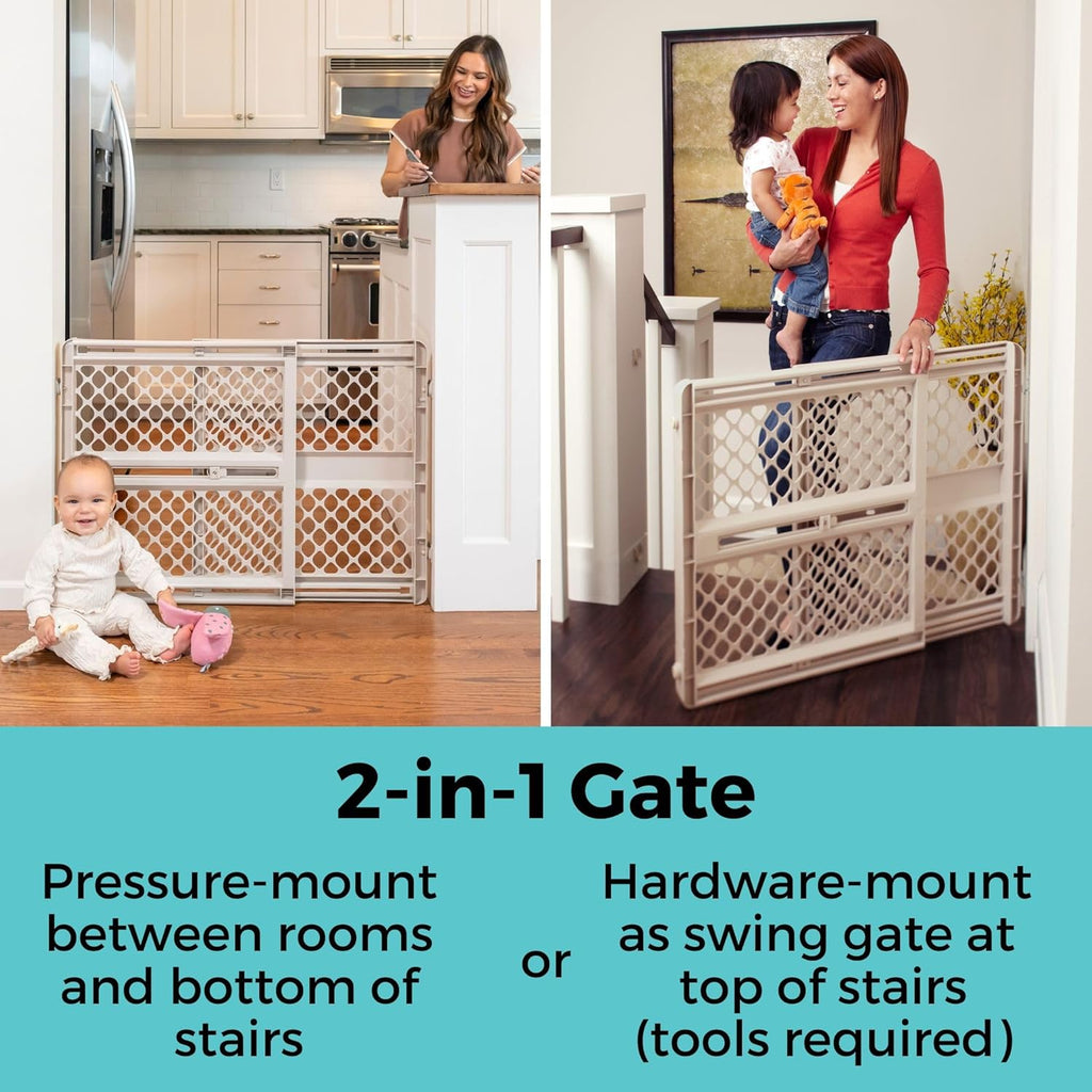 Supergate Ergo Baby Gate: Plastic Baby Gate for Stairs & Doorways - Adjustable Indoor Safety Gate - Made in USA - 26
