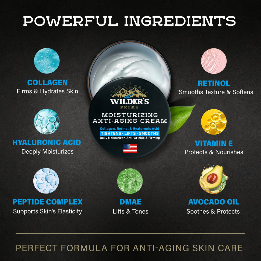 Men's Face Moisturizer Cream - Anti Aging & Wrinkle - Made in USA - 4 oz
