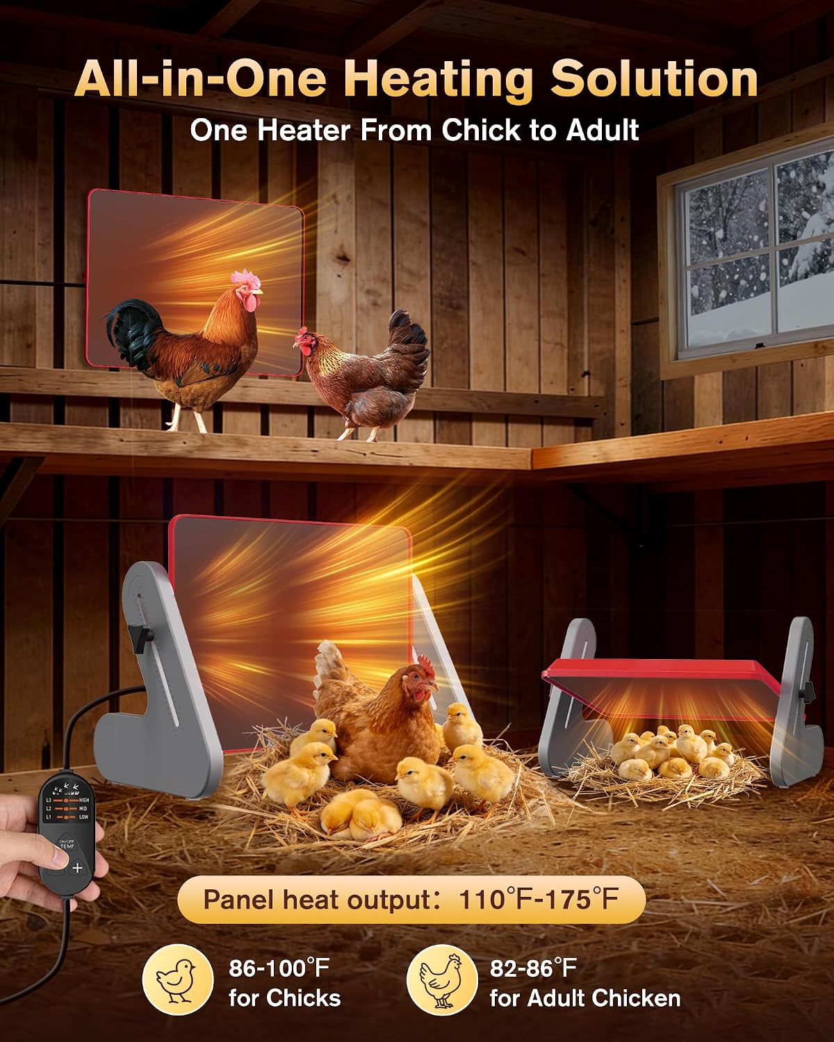 60W Chick Heat Plate, Adjustable Brooder Heater,ETL Certified