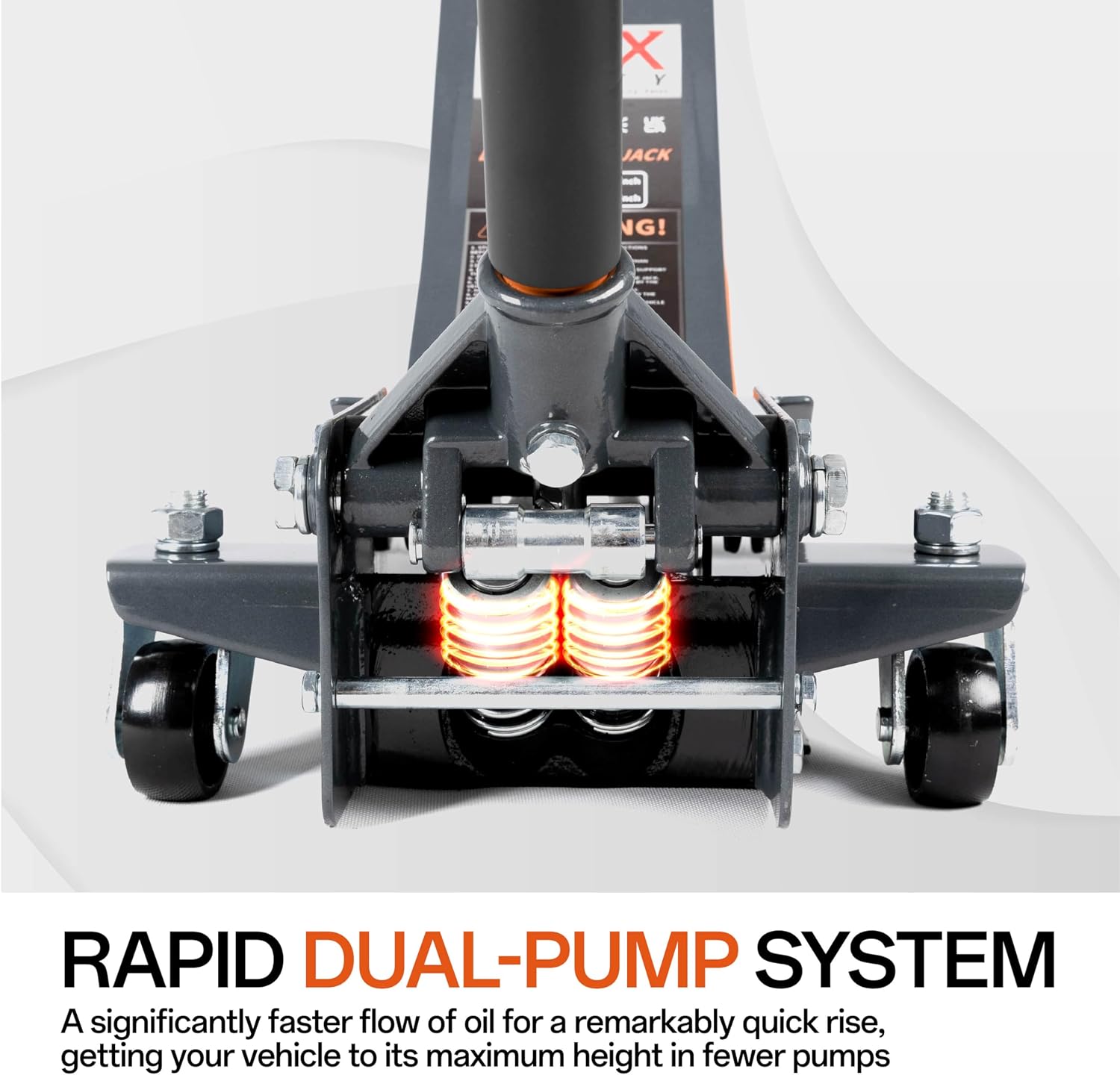 3-Ton (6600lbs) Low Profile Hydraulic Heavy-Duty Steel Floor Jack with Dual Pistons Quick Lift Pump, Home and