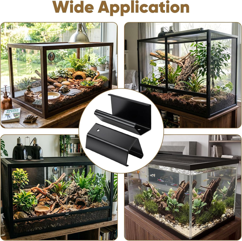 Reptile Terrarium Covers Heavy Duty Screen Clips 6 Pack for 5-29 Gallons | Aquarium Lid Clip, Reptile Tank Clips to