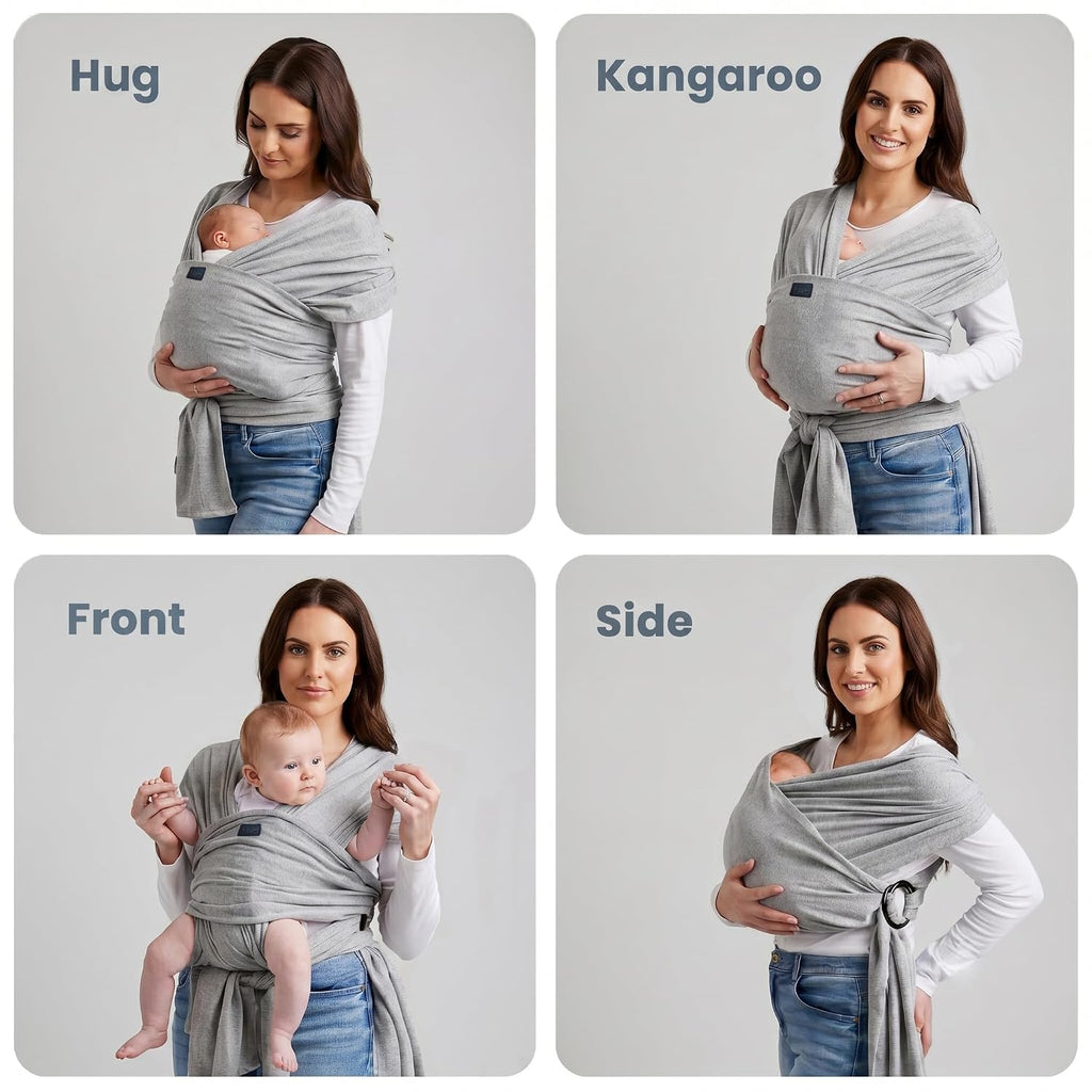Baby Wrap Ring Sling Carrier, Newborn to Toddler, Adjustable Ergonomic Design for Mom & Dad, Soft Breathable