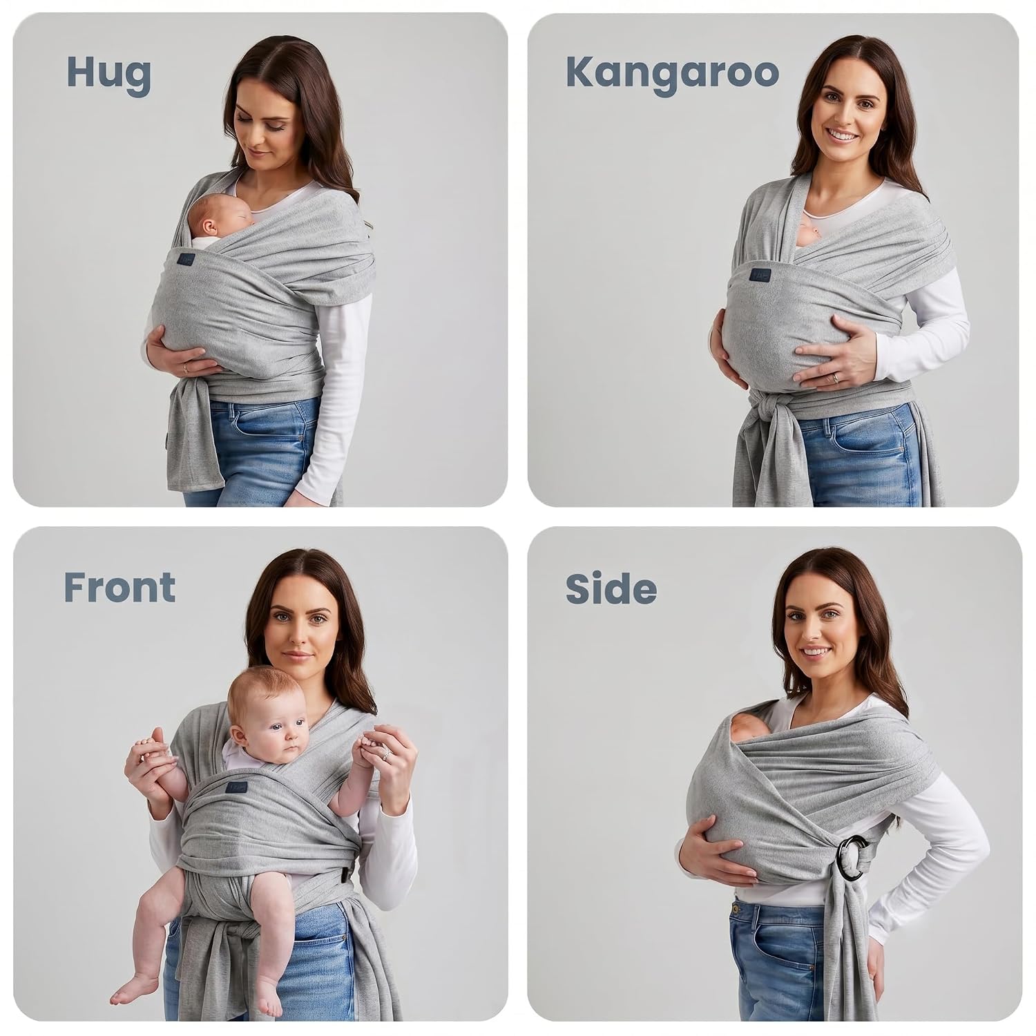 Baby Wrap Ring Sling Carrier, Newborn to Toddler, Adjustable Ergonomic Design for Mom & Dad, Soft Breathable