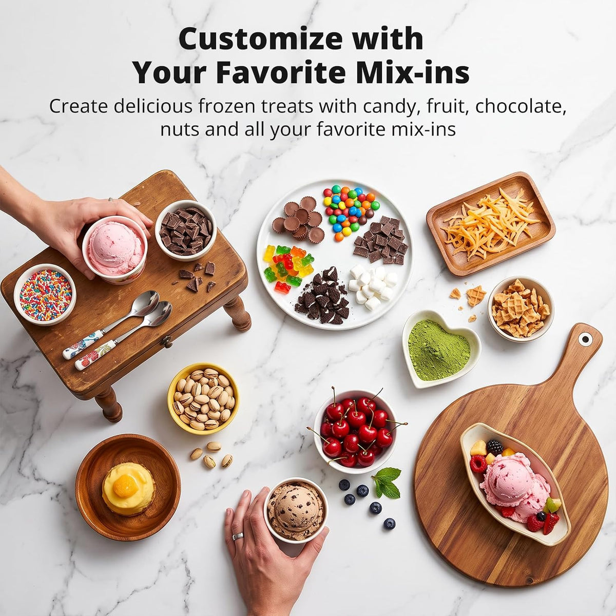 Ice Cream Maker, 2.1-Qt Ice Cream Machine with LED Display & Timer