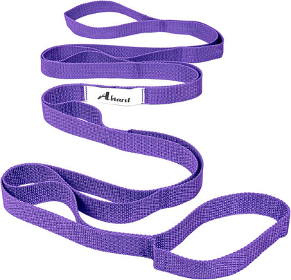 Stretching Strap Yoga Straps for Physical Therapy, 10 Loops Non-Elastic Stretch Band for Pilates, Flexibility