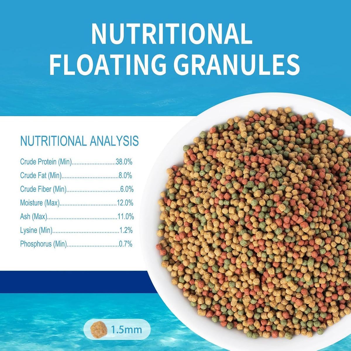 Floating Goldfish Food Pellets 12oz - Pond Fish Food Growth Formula with Krill Spirulina Color Enhancing for Goldfish