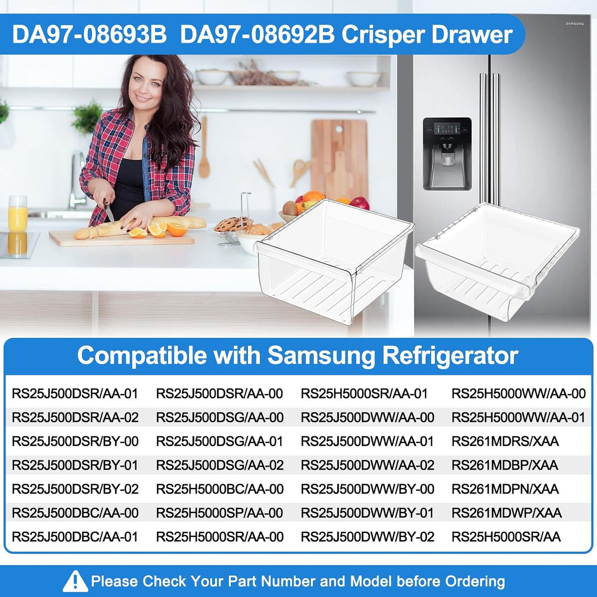 ALVAR DA97-08693B DA97-08692A Fridge Drawer ForSamsung Refrigerator Drawers