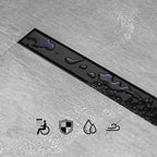 Linear Shower Drain 54 inch Matte Black with Tile Insert Panel