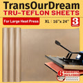 3 PTFE Teflon Sheets, XL 16 x 24" | 6 Magnets for Holding Heat Press, Suitable for iron shell heat press, Reusable