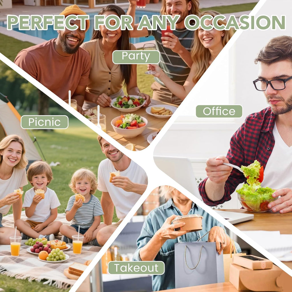 90 Count Disposable Compostable Cutlery Set – BPA-Free Spoons, Forks & Knives for Parties, Events & Everyday Use