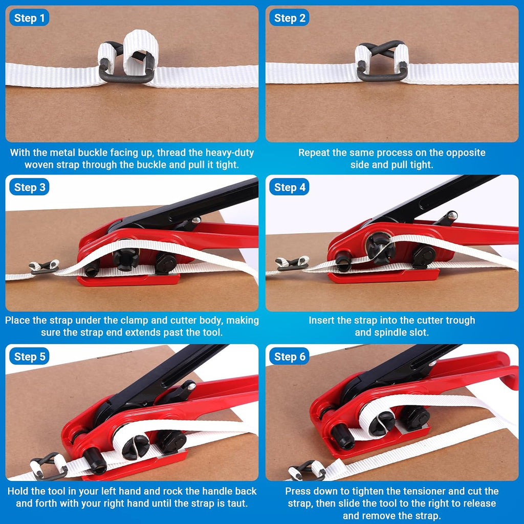 3/4" x 147' Woven Strapping Kit with Tensioner by LOCXVE