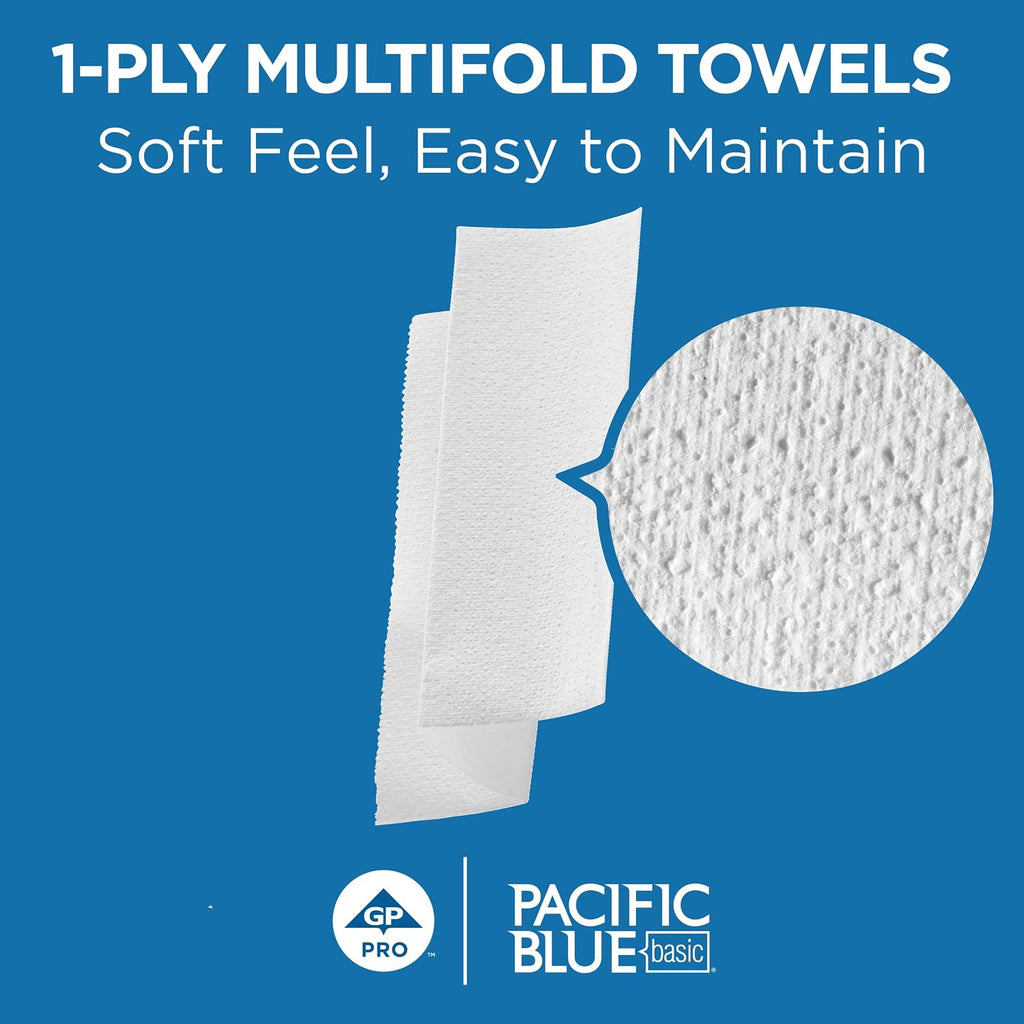 Pacific Blue Basic by Georgia-Pacific PRO Multifold Paper Towels, White, 250 Towels Per Pack, 16 Packs Per Case, 20204