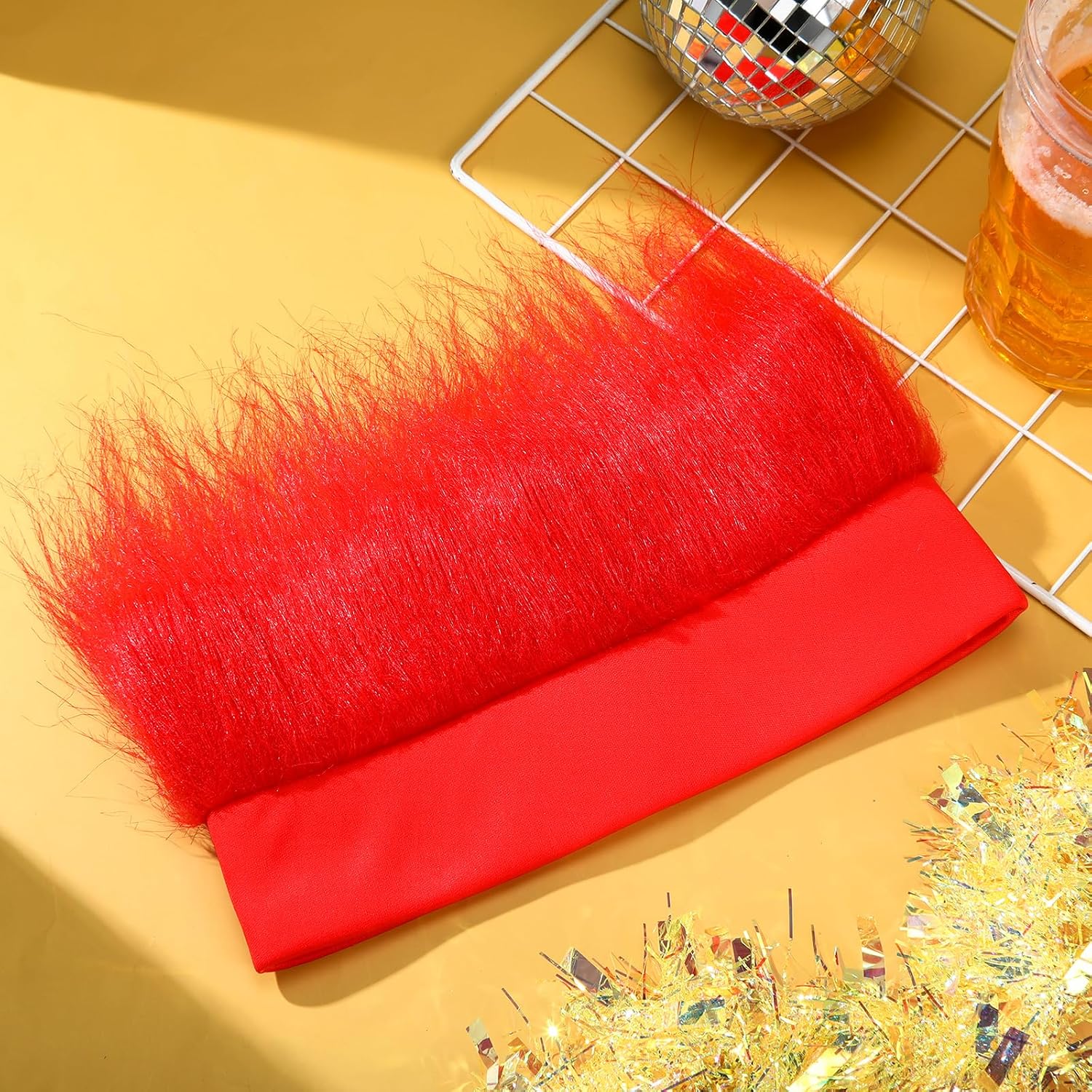 Hairy Headband Crazy Hair Day Fun Wig Hat Costume Accessory for Women Men Spirit Week Halloween Cosplay Sport