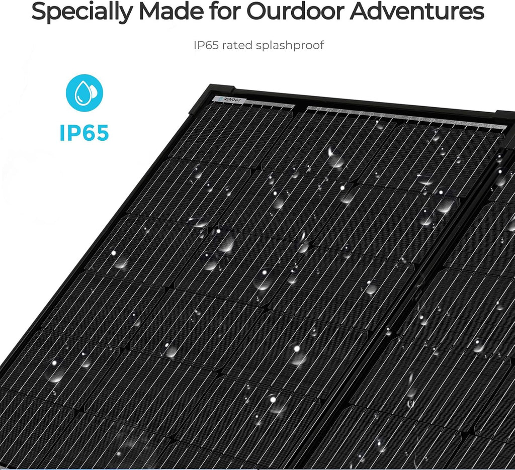 100W Portable Solar Panel, 25% High Efficiency Solar Panel Kit with 20A Charger Controller for 12V Battery&Power