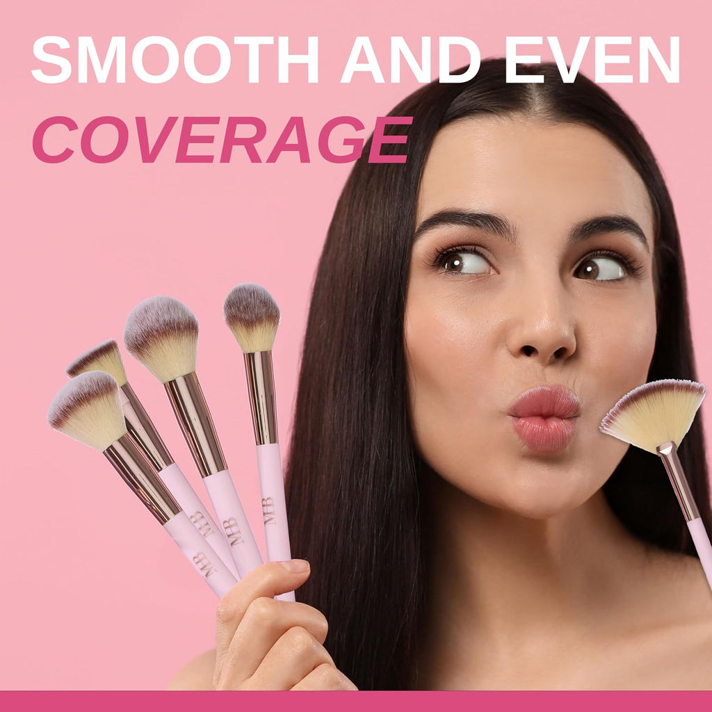 14pc Rose Gold Ultimate Beauty Brush Collection - Makeup Brushes, Eyelash