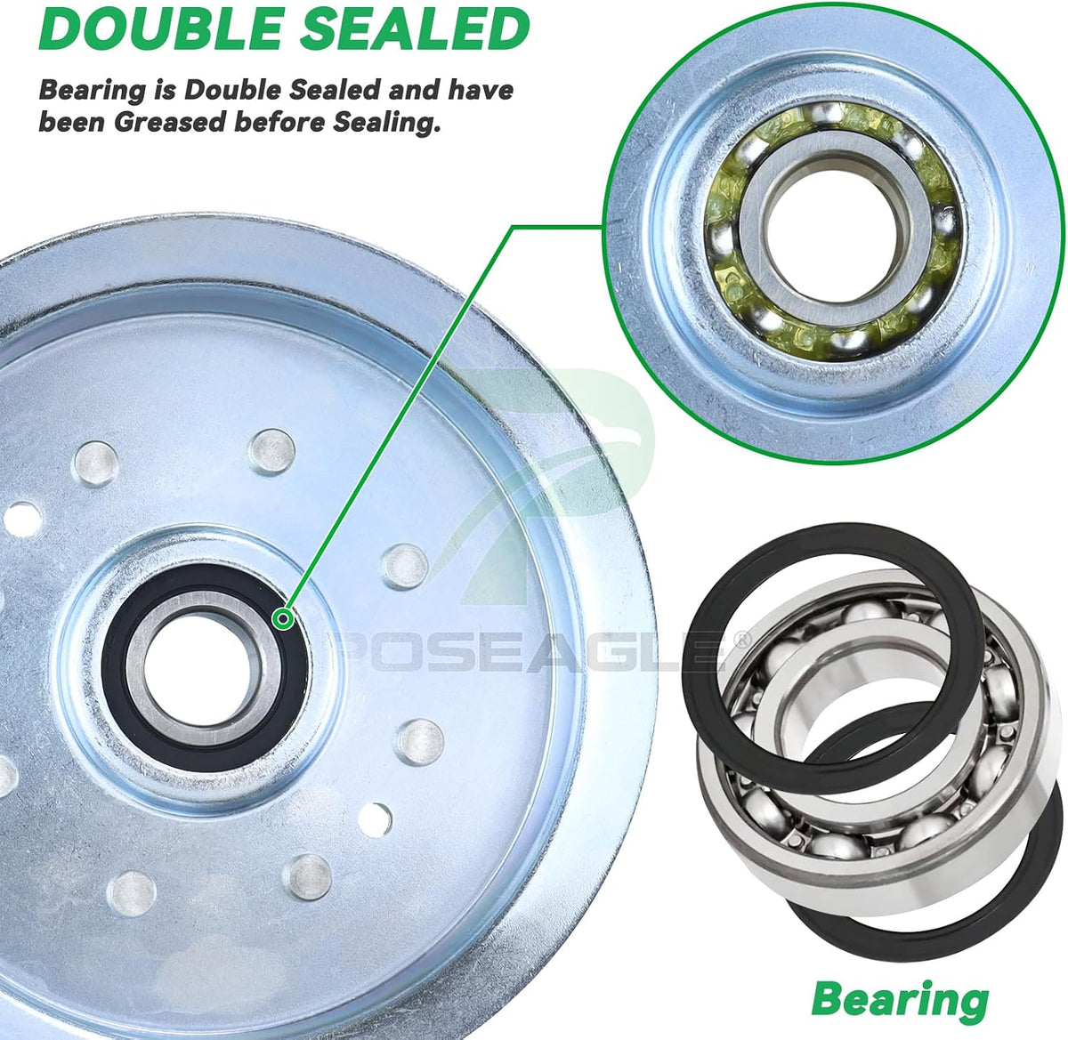756-05034A GY20629 Idler Pulley for John Deere 42" 48" D140 Deck