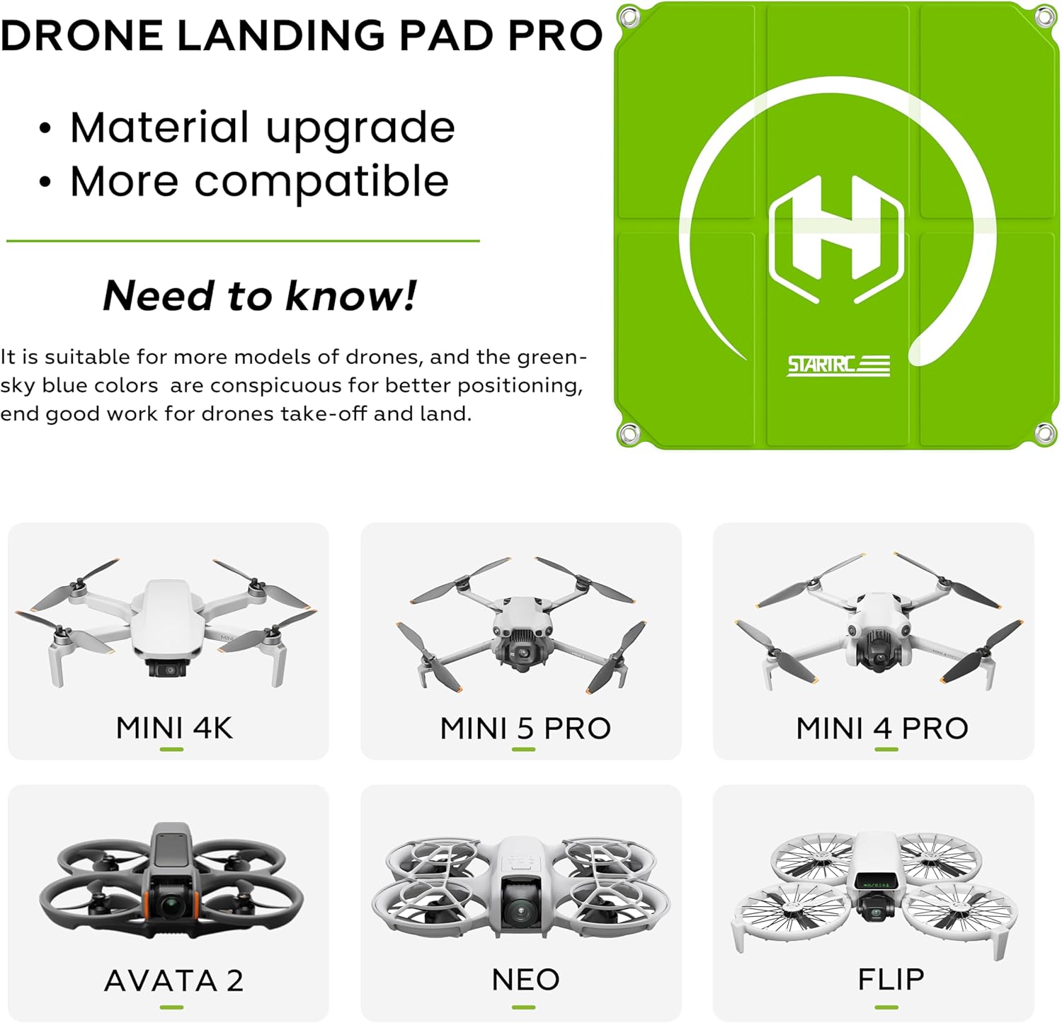 Drone Landing Pad 22 inch Foldable & Waterproof with Wipe-clean Surface, Drone Accessories for DJI Mini 5