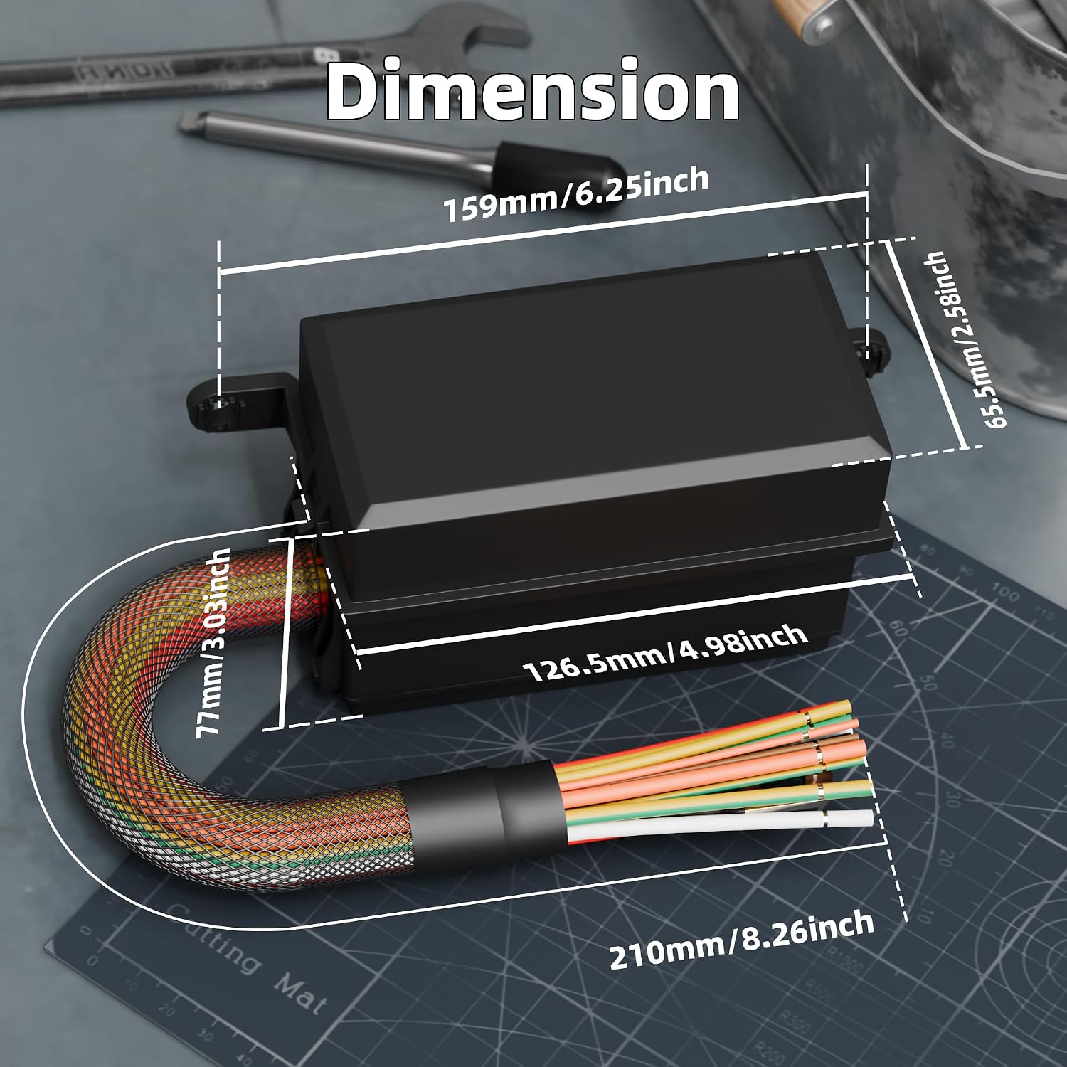 Waterproof 12v Fuse Relay Box 12 ATO/ATC Fuse and 4 Way Relay Block with Pre-Wired Harness for Marine, Automotive Car