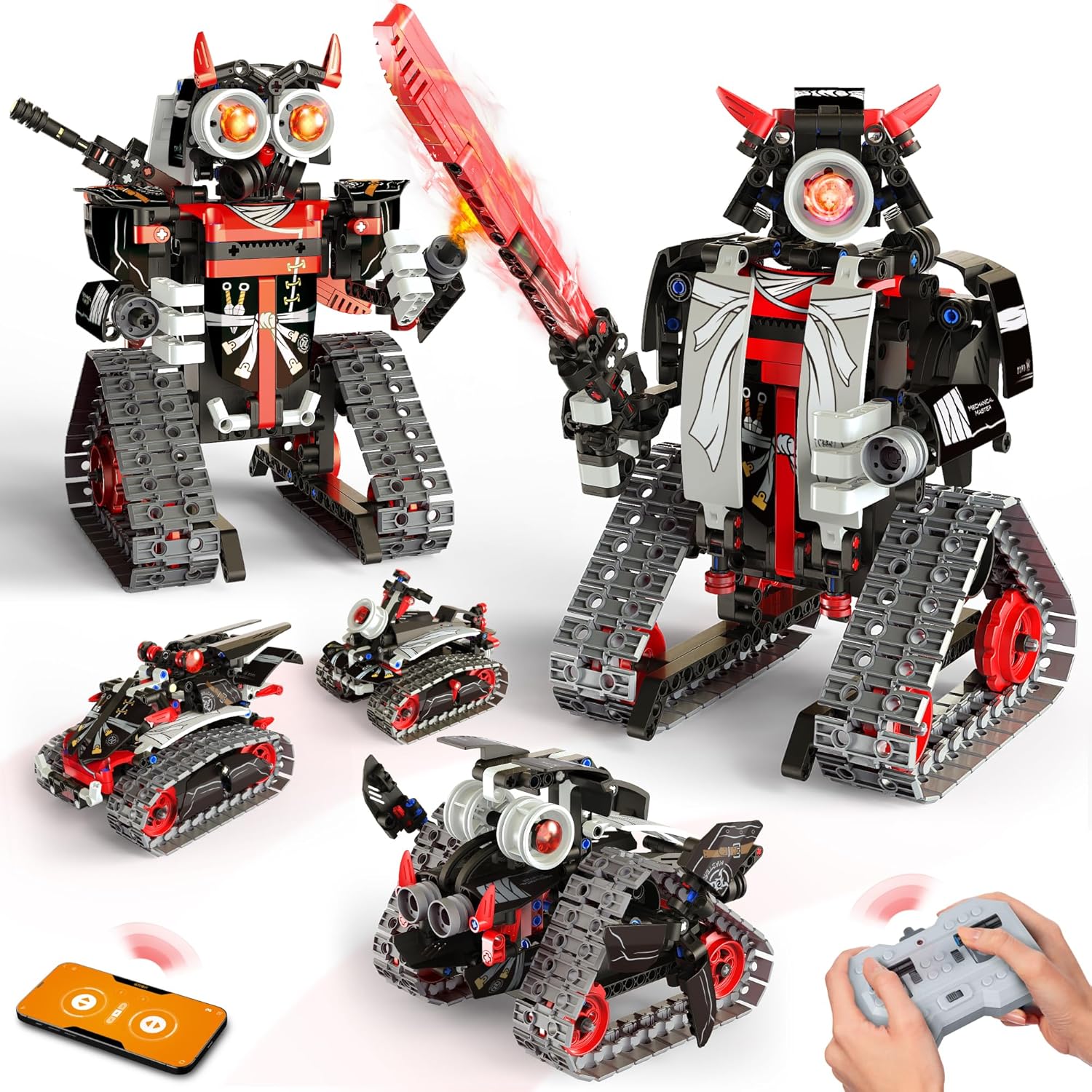 5-in-1 STEM RC Robot Building Kit - 443PCS, Gift for Boys Ages 8-13 | STEM Toys for Ages 8-13, Building Toys for