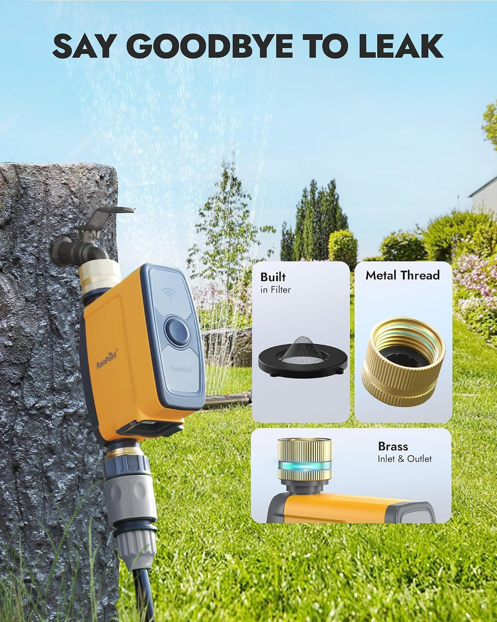 WiFi Water Timer, Smart Hose Timer for Garden Hose, WiFi Irrigation Controller, Smart Sprinkler System Valve, APP &