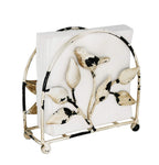 Cast Iron Bird & Tree Classic Napkin Holder/Tabletop Freestanding Tissue Dispenser, Rustic White