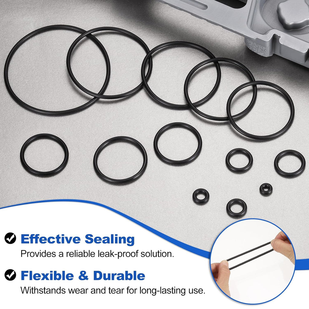 uxcell 10Pcs AS-207 NBR 70A O-Rings 9/16"ID x 1/8"CS/0.546"ID x 0.139"CS