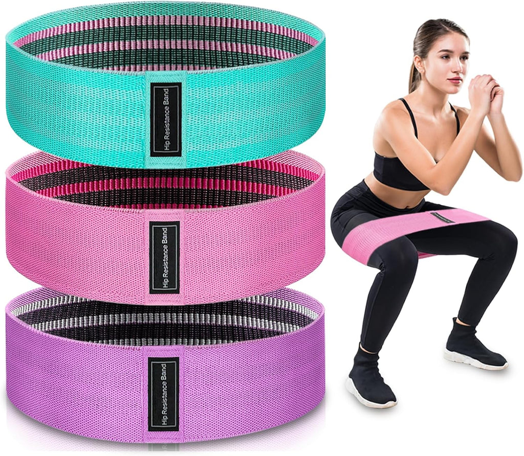 Exercise Bands, 3 Levels Fabric Resistance Bands for Working Out, Workout Bands Resistance for Women & Men
