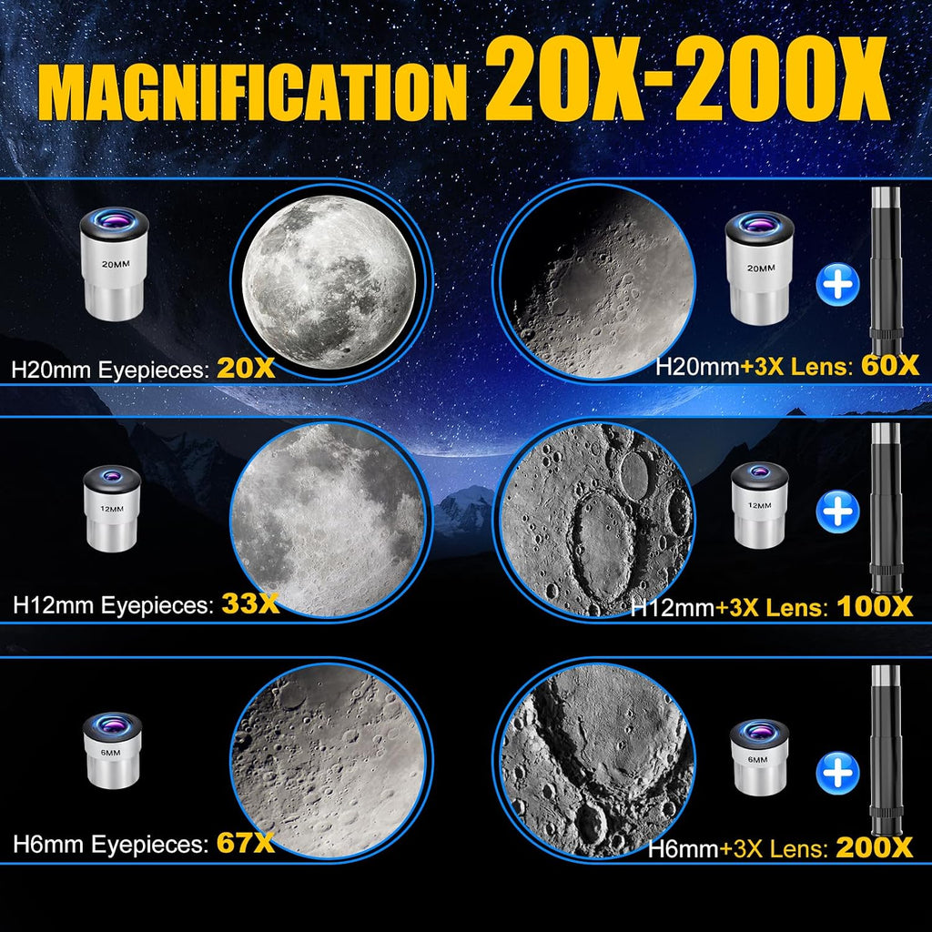 Telescope, Telescope for Kids & Adults, 70mm Aperture 500mm Refractor Telescopes for Astronomy Beginners with Tripod