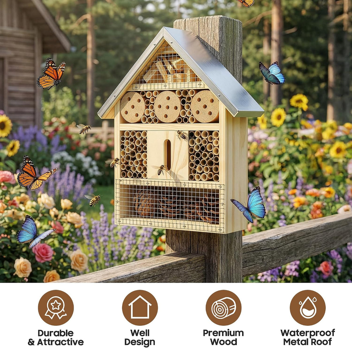 Insect Hotel & Mason Bee House,Butterfly House, Ladybug Hotel