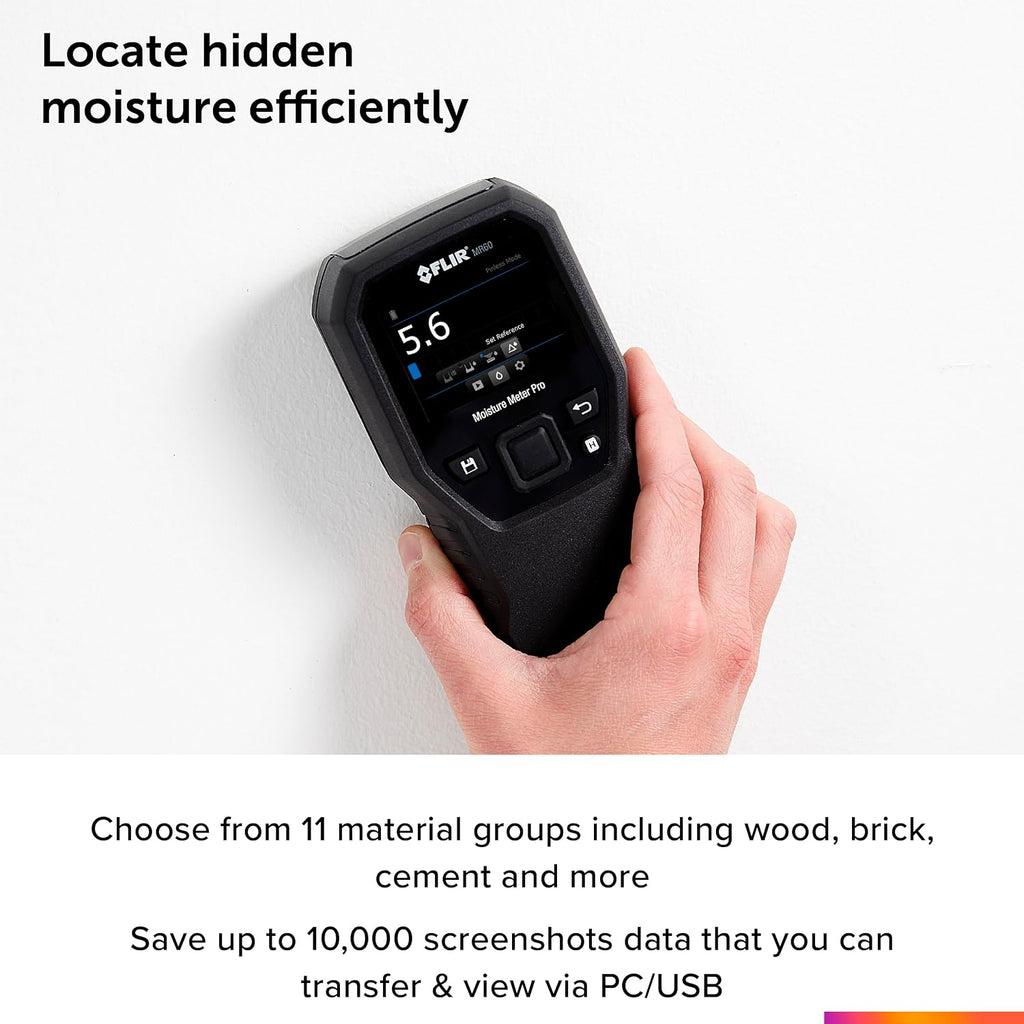 Flir MR60 Moisture Meter Pro, Pin and Pinless, Color Display