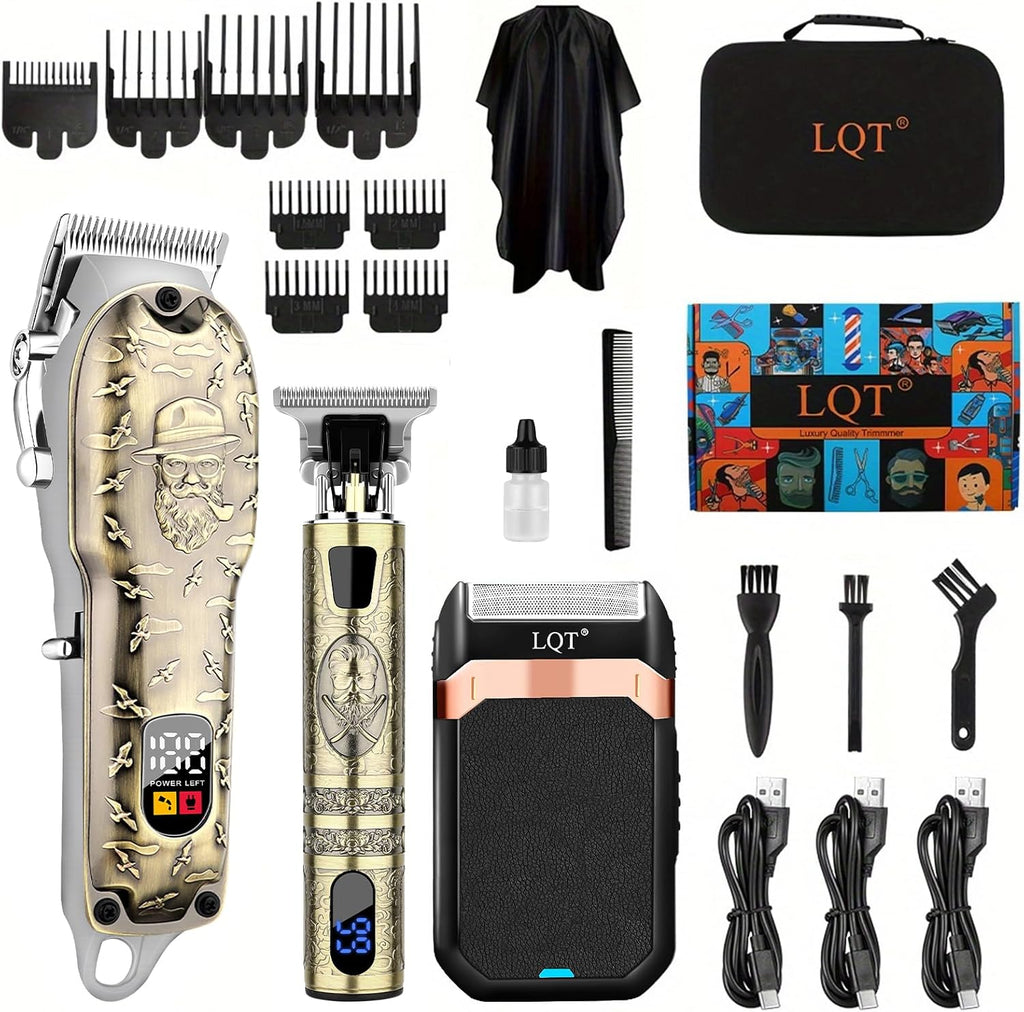 Hair Clippers Set for Men, Hair Clipper Trimmer with LED Display, Professional Cordless Hair Clipper Shaver Beard