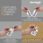 2x1 Direct Thermal Labels, 10 Rolls (10,000) Barcode FNSKU