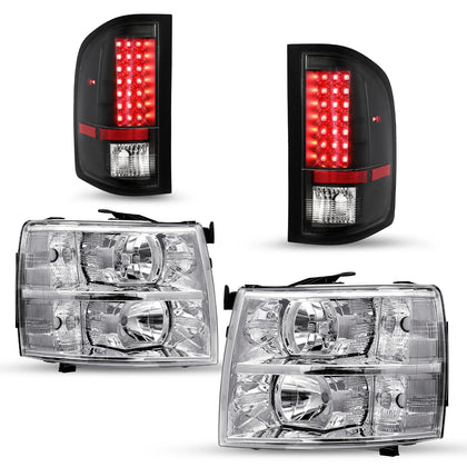 Fits for 07-13 Chevy Silverado Headlight & LED Tail Light Assembly
