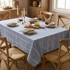 Blue Rectangular Tablecloth, 60×84 Inch, Farmhouse Decor