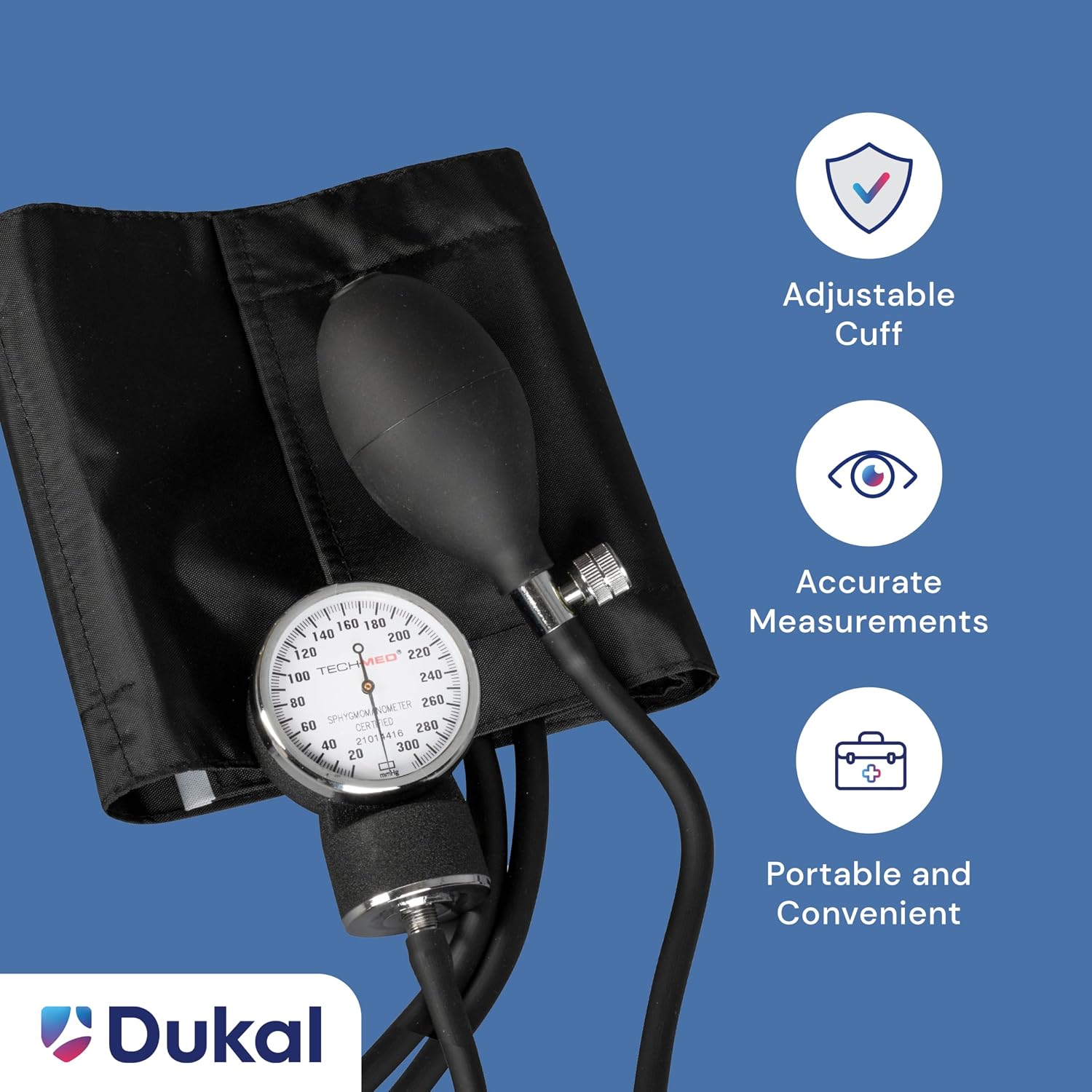 Standard Manual Blood Pressure Cuff | Precise Monitoring Blood Pressure Cuff Manual and Sphygmomanometer | Black