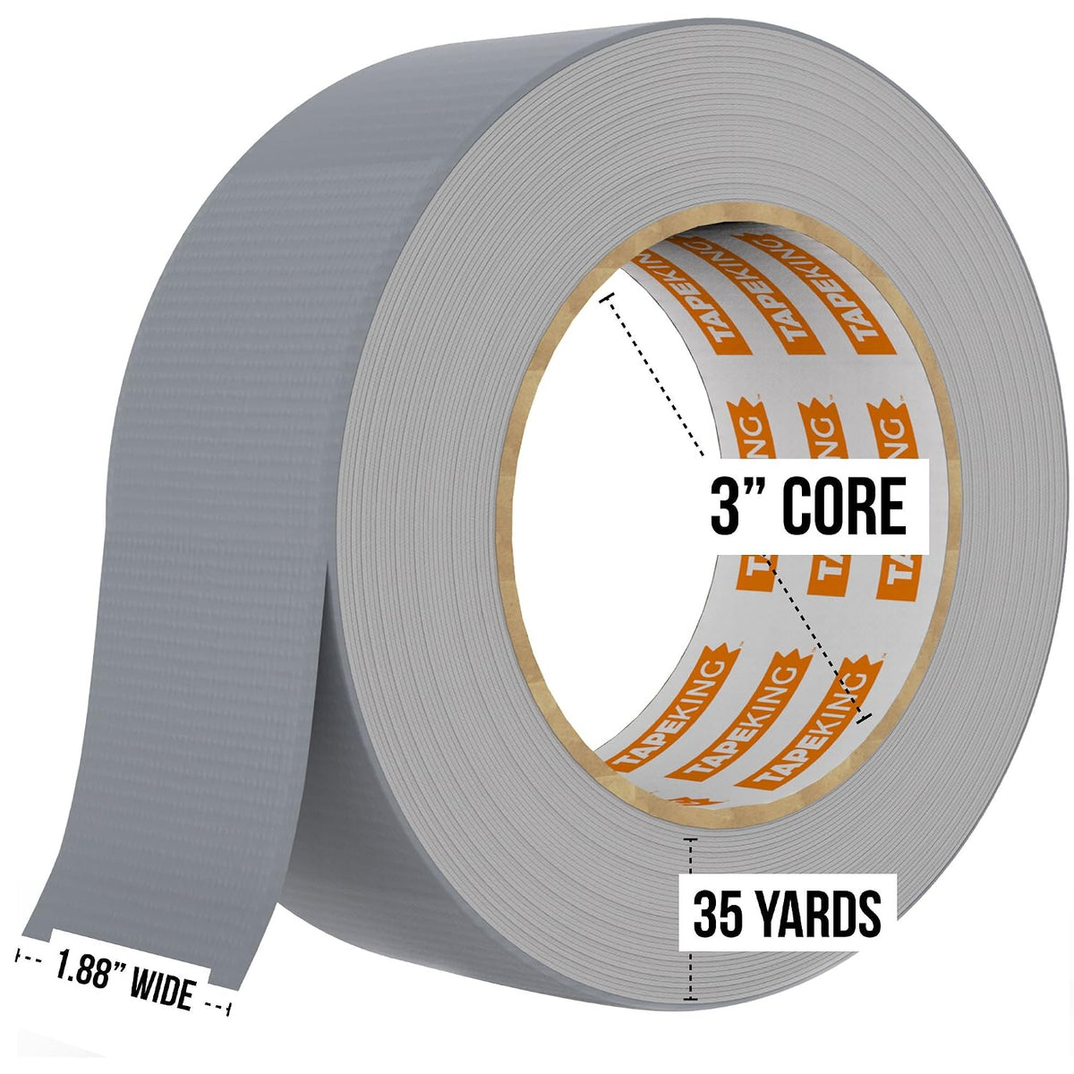Silver Duct Tape Heavy Duty | Versatile Packing Tape 1.88 Inch x 35 Yards | Waterproof Tape Roll for Home
