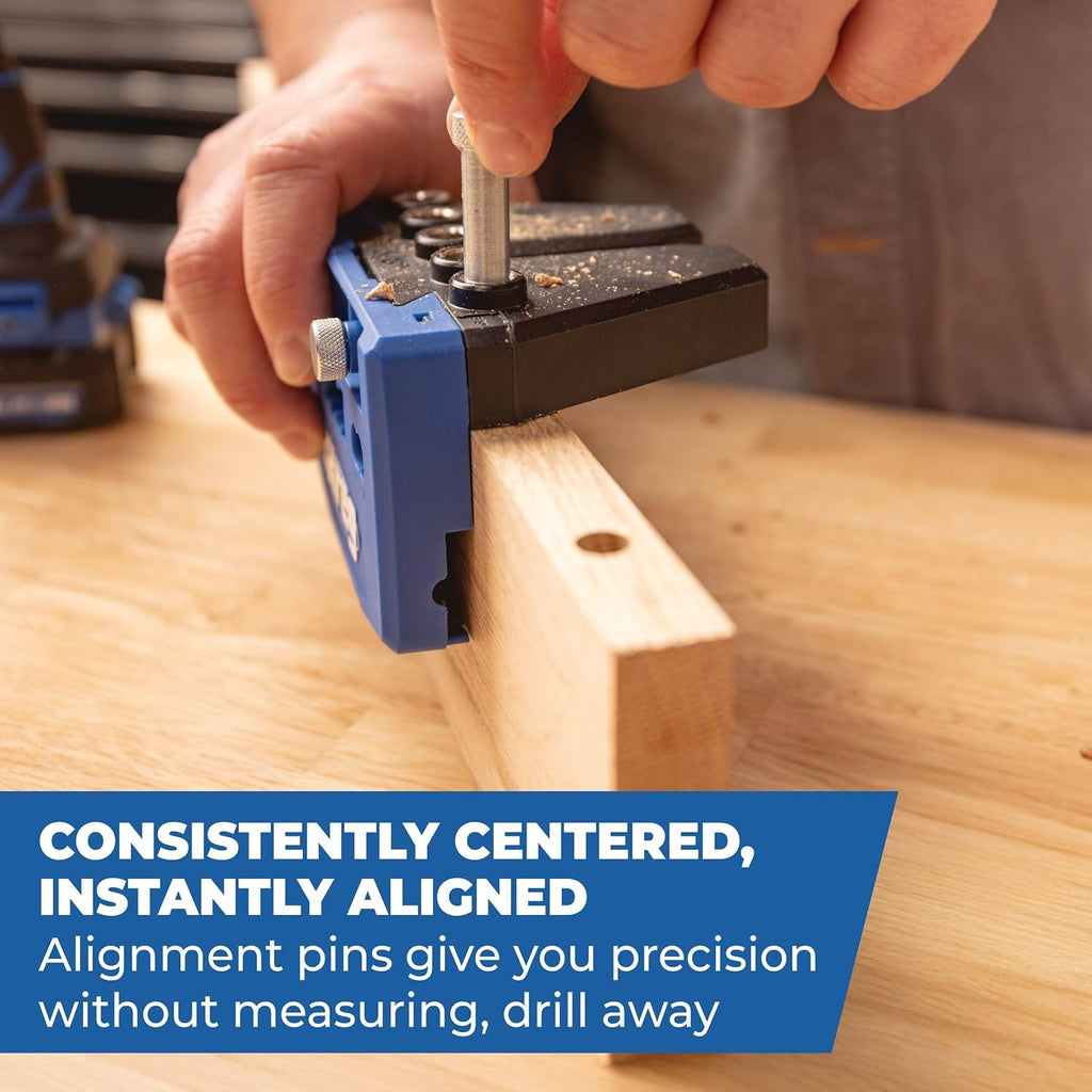 Kreg Dowel Jig Kit - Doweling Guide Kit with Removable Drill Guides - No-Measure Doweling Jig for Benchtop and