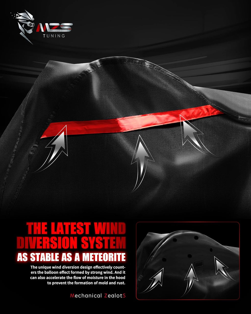Motorcycle Cover Waterproof Outdoor, 420D All Season Weather Touring Protection Cover Storage fit up to 107"