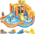 Inflatable Water Park for Kids 3-10yr, Water Slide Bounce House W/Blower | Large Water Bounce House with 2 Slide, 2